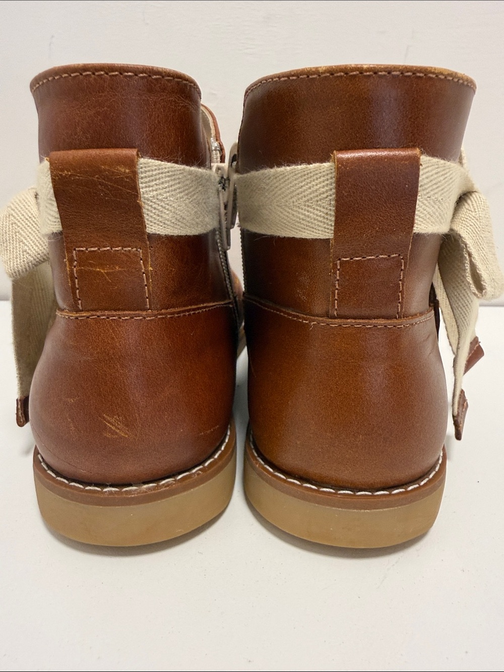 Elephantito Sunny Bootie Brown Ankle Boot w/Cream Bow sz 1 - Picture 12 of 12